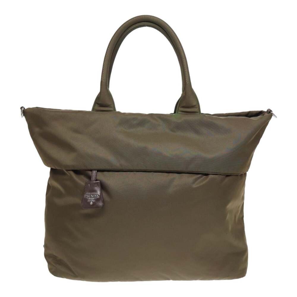 Prada Nylon Tote Bag Khaki Green